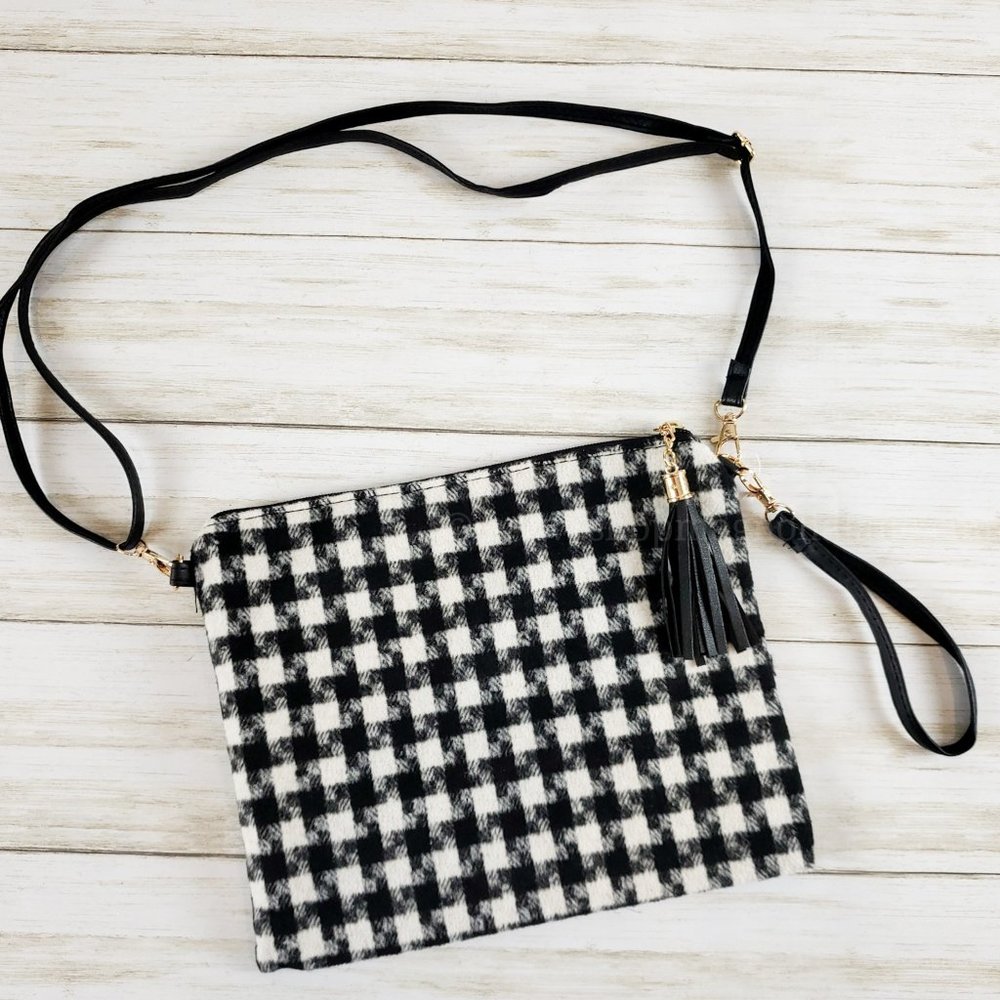 Houndstooth Crossbody/Clutch Bag